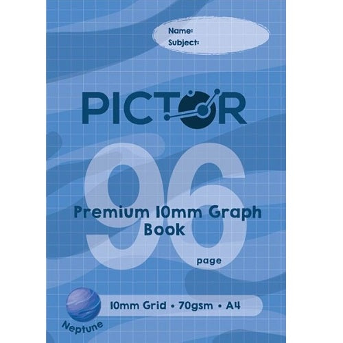 Pictor Premium A4 96 Page Graph Book 10mm 70 GSM Neptune