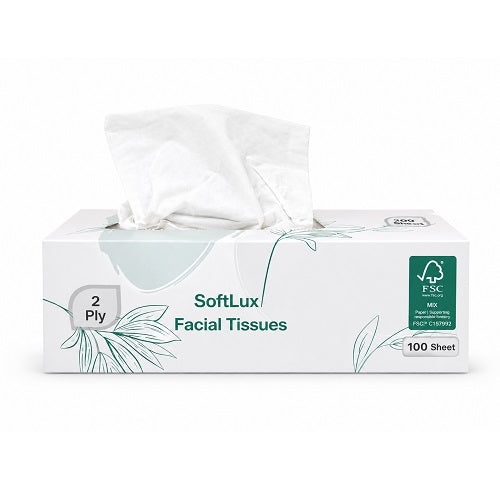Softlux Facial Tissue 2 Ply 100 Sheet