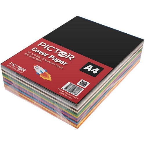 Pictor Cover Paper A4 125GSM 15 Colour Assorted