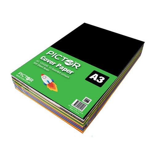 Pictor Cover Paper A3 125GSM 15 Colour Assorted