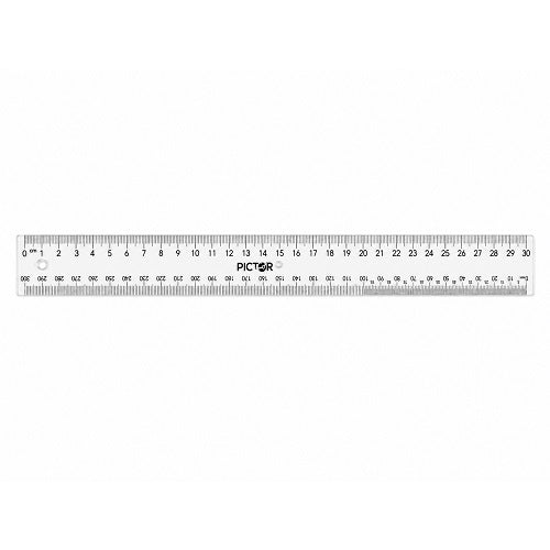 Pictor Plastic Ruler 30cm Clear