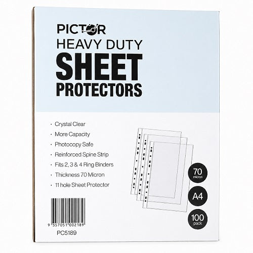 Pictor Sheet Protector A4 70 Micron Heavy Duty Clear