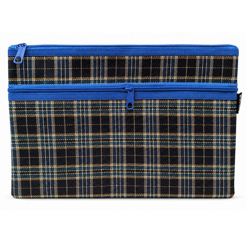 Pictor Tartan Double Zip Pencil Case 350 x 260 Mm