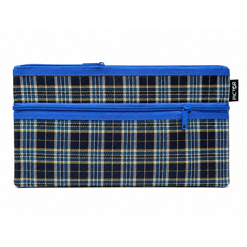 Pictor Tartan Double Zip Pencil Case 350 x 180 Mm