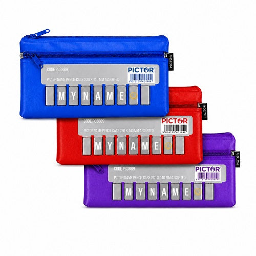 Pictor Alphabet Name Pencil Case 230 x 140 Mm Assorted