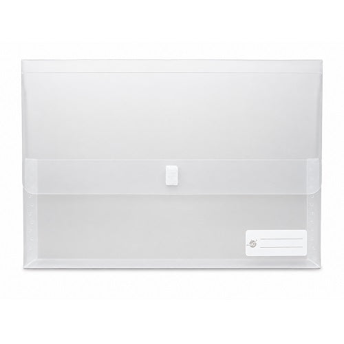Pictor Foolscap Poly Document Wallet with Velcro Clear
