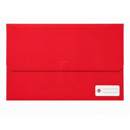 Pictor Foolscap Poly Document Wallet with Velcro Red