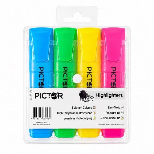Pictor VCOP Literacy Highlighters Asstd Colours WLT4