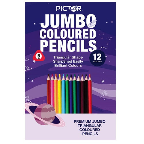 Pictor Premium Jumbo Coloured Pencils 5.0mm Pack 12