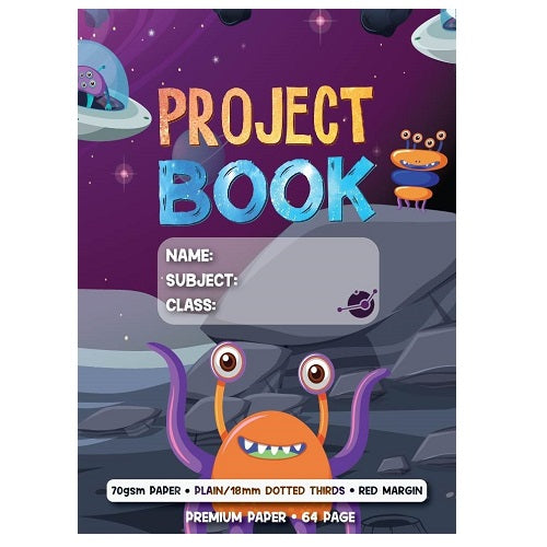 Pictor Premium Mega 330 x 245mm 64 Page Project Book 18mm Plain/dotted Thirds 70GSM Aliens