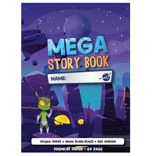 Pictor Premium Mega 330 x 240mm 64 Page Story Book 18mm Plain/ruled 100GSM Alien Invasion