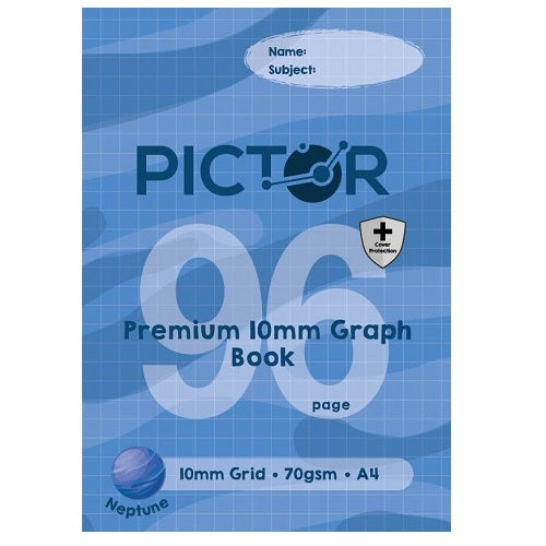 Pictor Premium Pro A4 96 Page PP 10mm Graph Book 70GSM Neptune