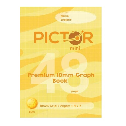 Pictor Premium Mini 225 x 175mm 48 Page Graph Book 10mm 70GSM Sun