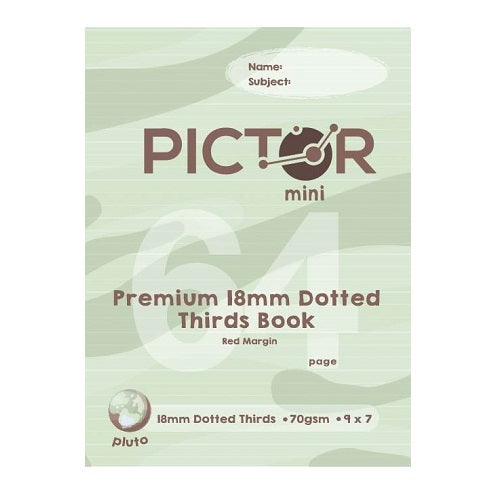 Pictor Premium Mini 225 x 175mm 64 Page Exercise Book 18mm Dotted Thirds 70GSM Pluto