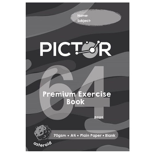 Pictor Premium A4 64 Page Exercise Book Unruled 70GSM Asteroid
