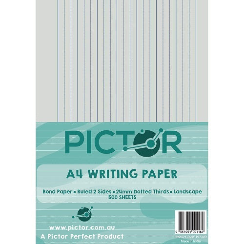 Pictor Writing Paper A4 24mm Dotted Thirds Landscape 500 Sheets