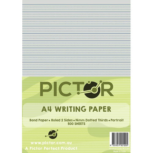 Pictor Writing Paper A4 14mm Dotted Thirds Portrait 500 Sheets