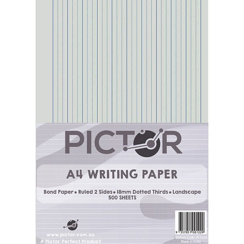 Pictor Writing Paper A4 18mm Dotted Thirds Landscape 500 Sheets