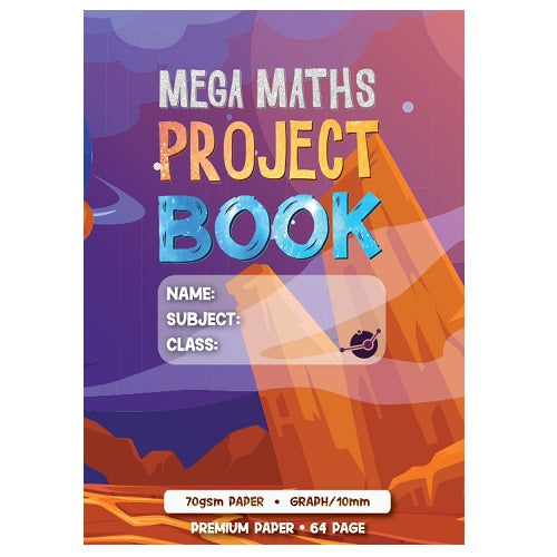 Pictor Mega 330 x 24mm Maths Project Book 10mm Graph/blank 64 Page 70GSM